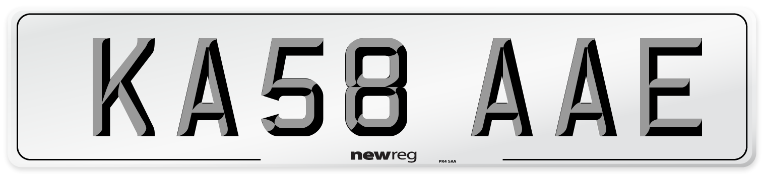 KA58 AAE Number Plate from New Reg